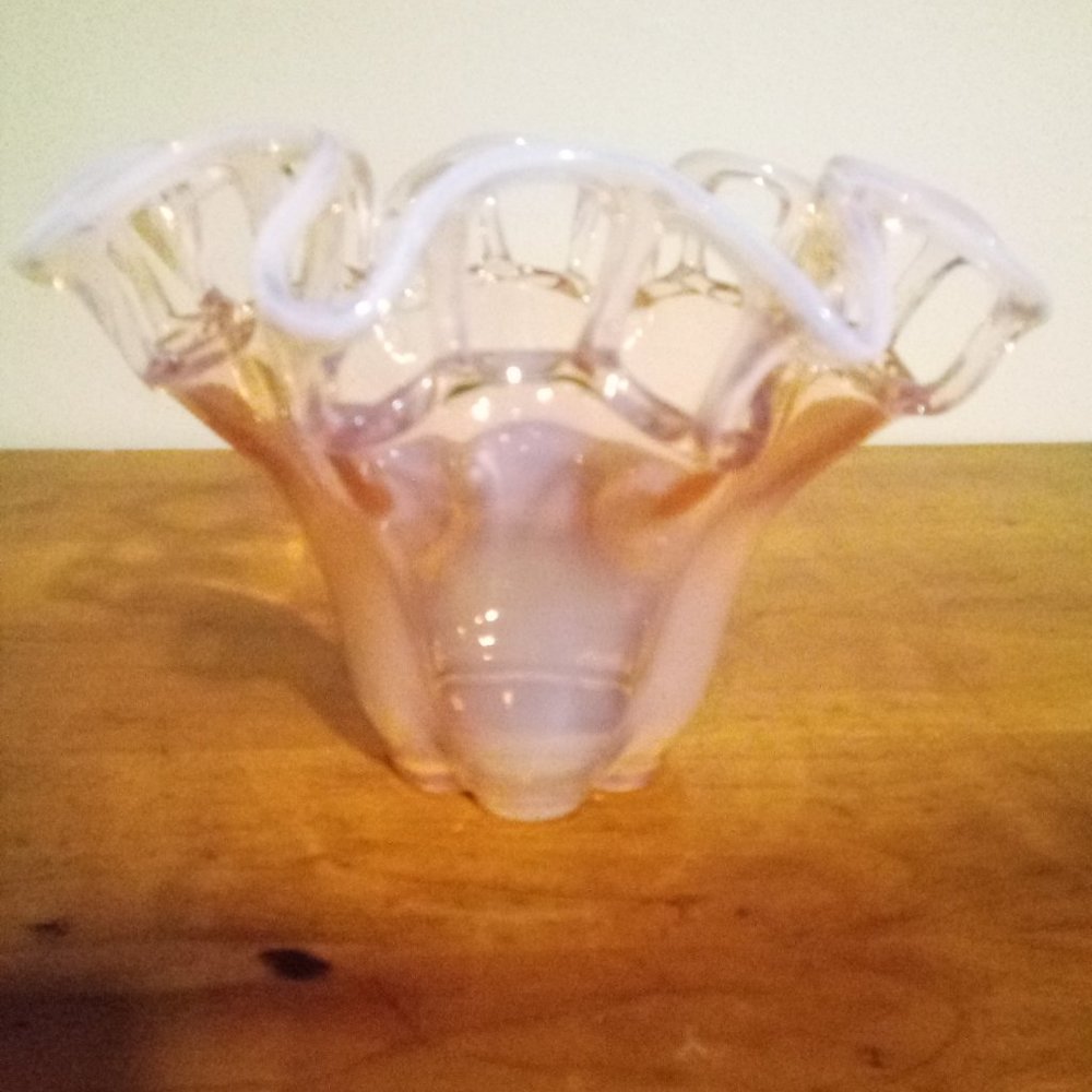 Vintage Duncan Miller Opalescent Lace Edge Bowl
